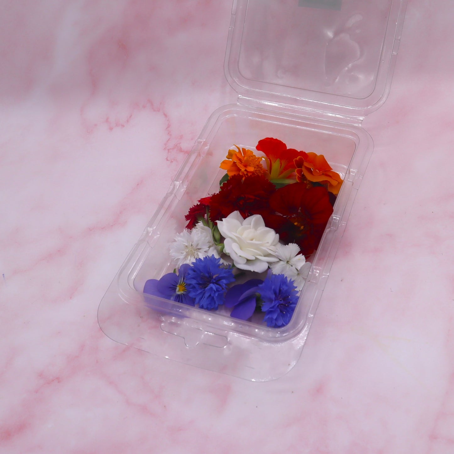 Hollandse Nederlandse Eetbare Bloemen Mix. Oranje, rood, wit, blauw. WK, voetbal Olympische spelen bloemen