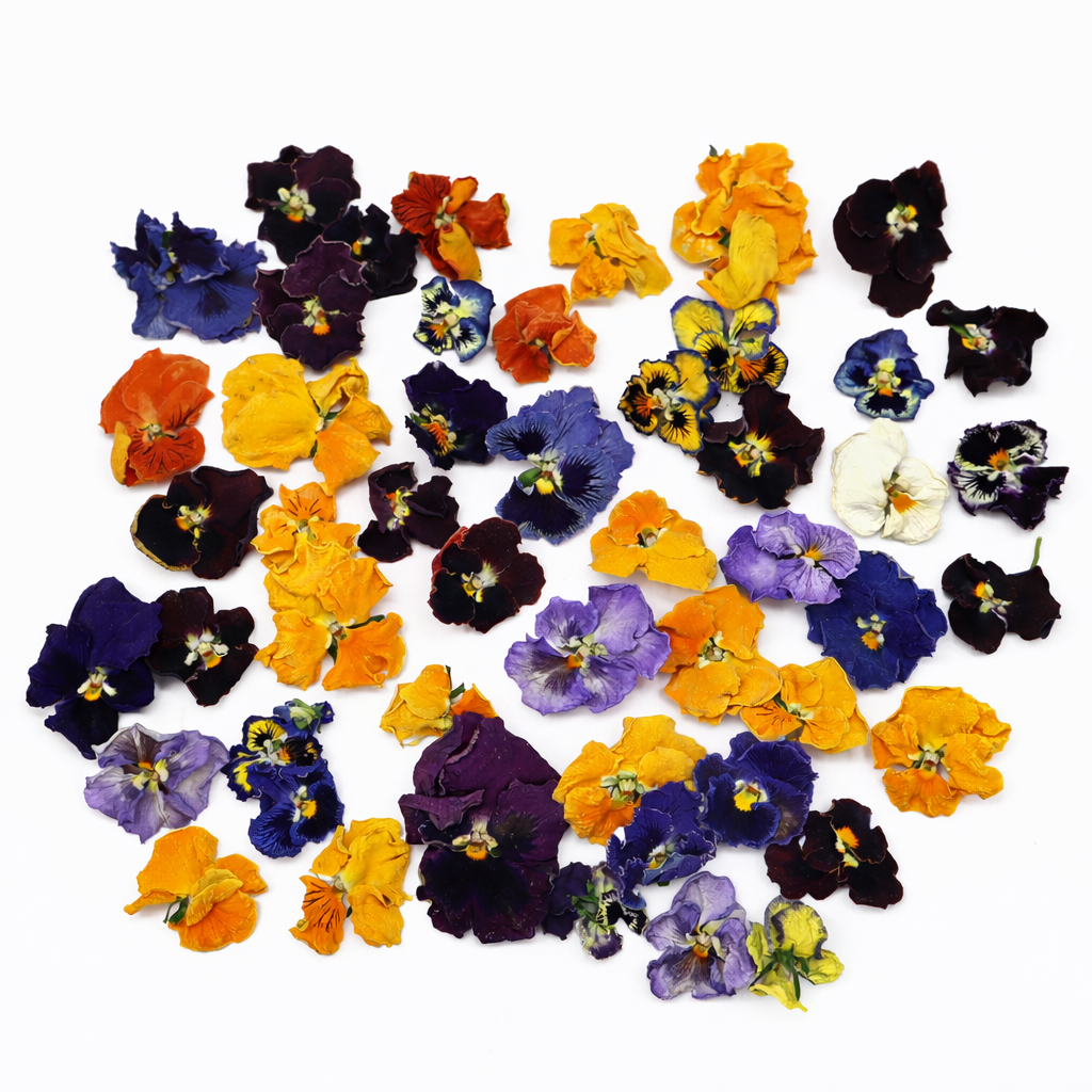 Gedroogde eetbare viooltjes voor baksel. Floral Delight