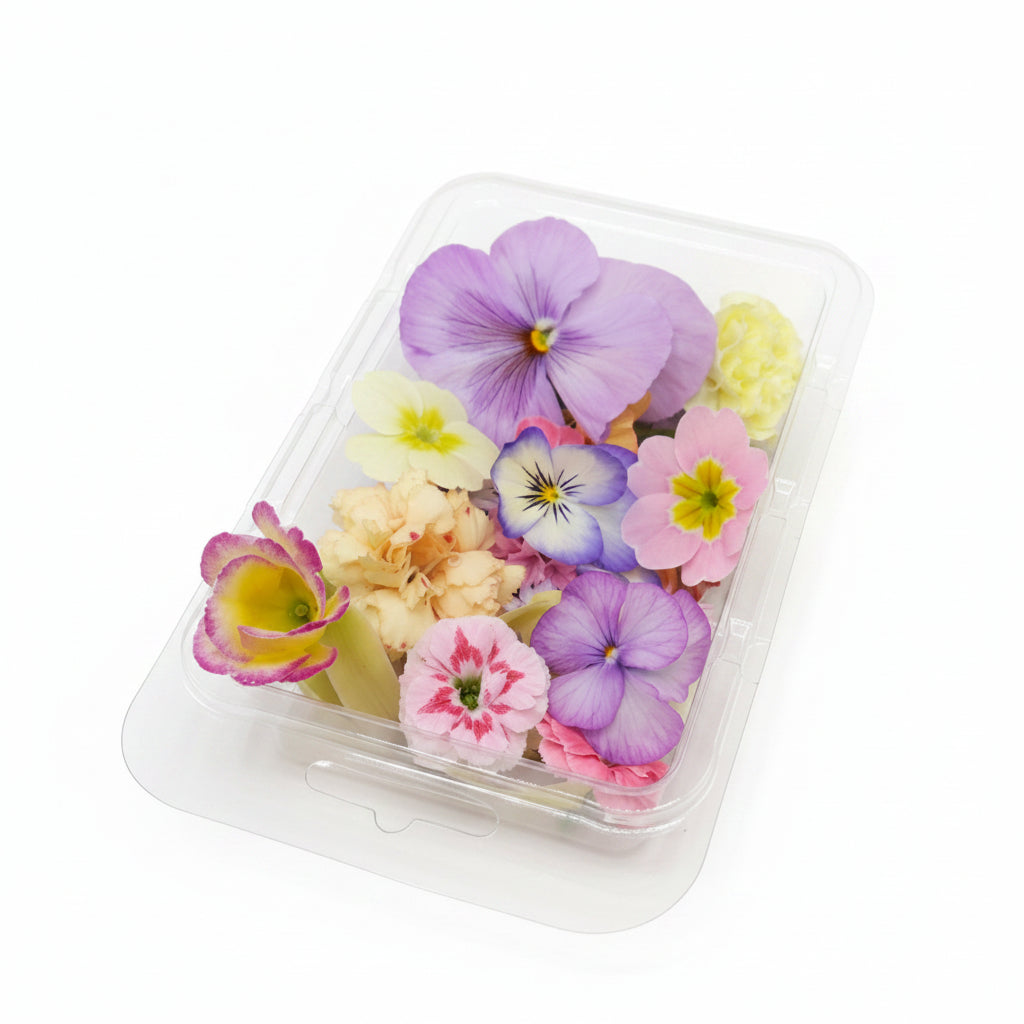 Pastel kleurige eetbare bloemen. Bruiloft, Bruidstaart, champagne, cupcakes, dripcake, lieve kleuren. Floral Delight