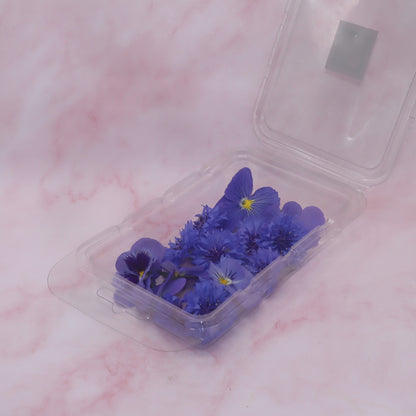 verse eetbare bloemen mix blauw